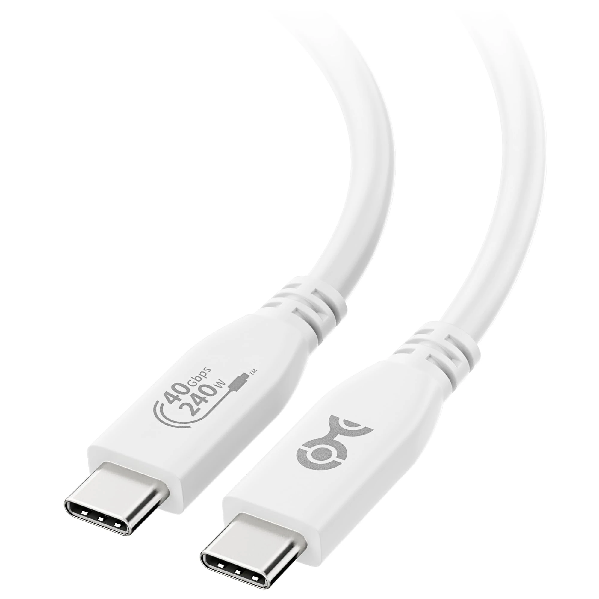 Cable Matters [USB-IF Certified] USB4 Cable 1 m with 40Gbps Data, 8K Video, 240W Charging, White, Compatible with Thunderbolt 4 & 3, USB C for iPhone 15 Pro Max Plus, MacBook, DELL XPS, Surface Pro