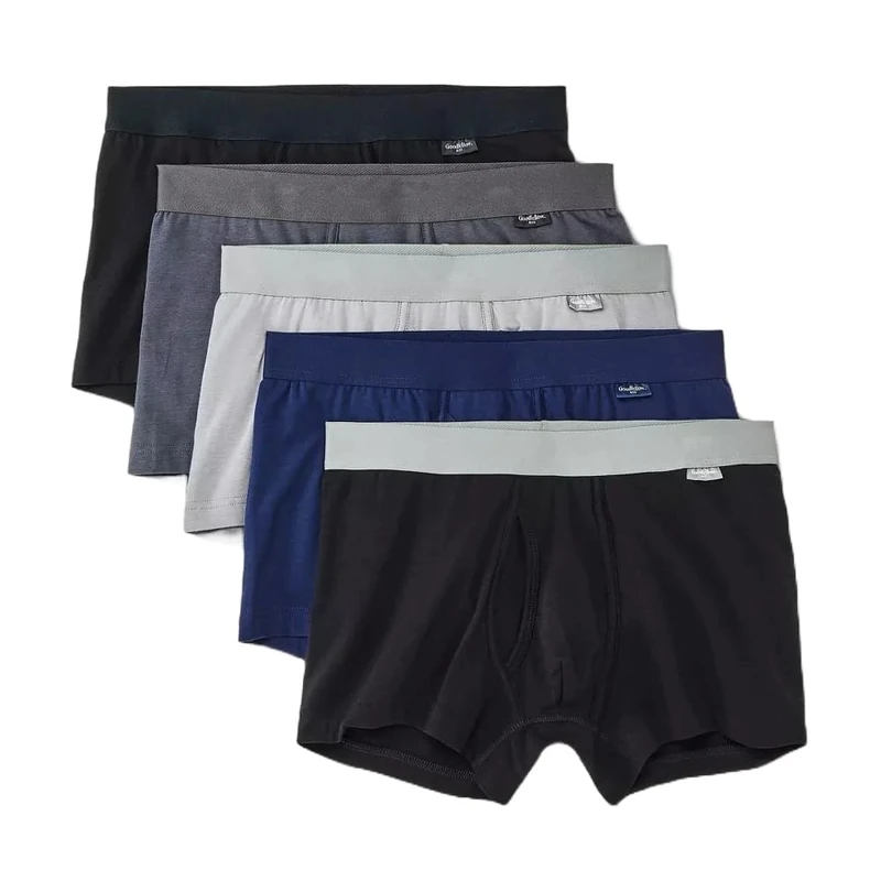 Goodfellow & Co Men's Woven Boxer Shorts 4pk -, Gray/Blue/Black, XL