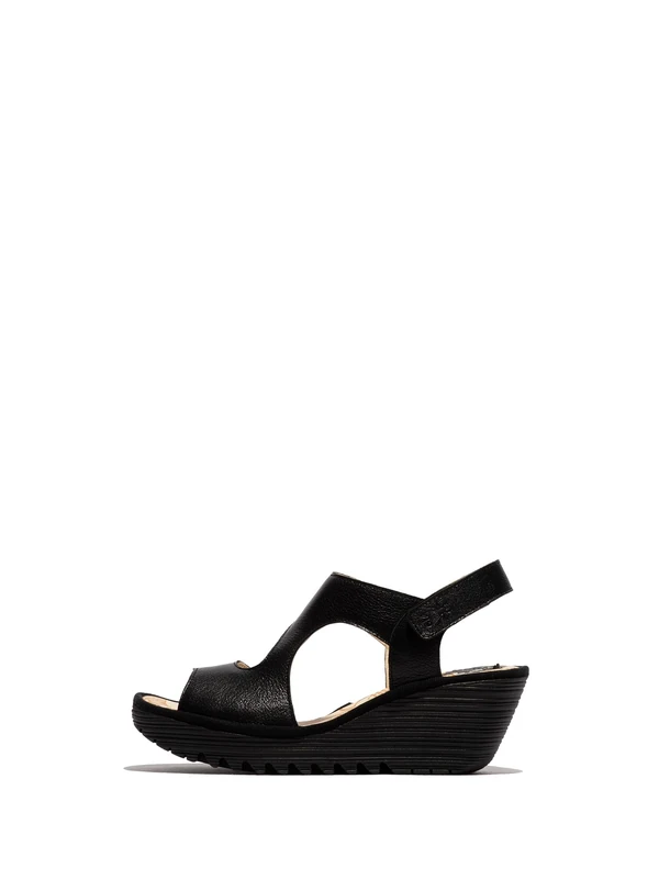 Fly London YOXA576FLY Women's Sandal, Black
