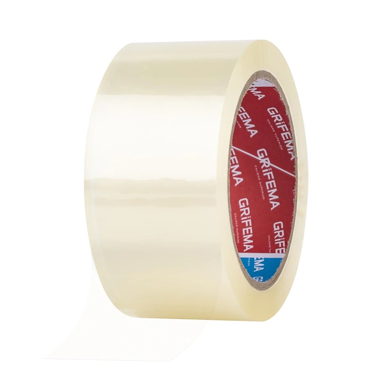 GRIFEMA GA4003-1 Heavy Duty Parcel Tape, Clear Low Noise, Strong Adhesive 5cm x 66m, Industrial Packing Tape for Boxes & Moving House