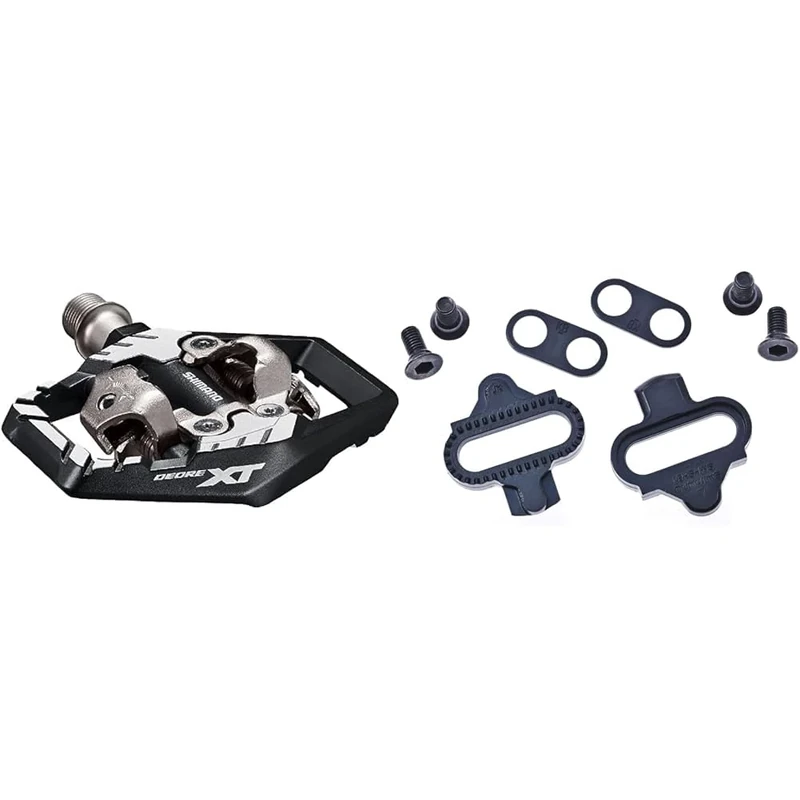 PD-M8120 XT Pedal in Aluminium Black SPD with SM-SH51 & SM-SH51 Mountain Bike SPD Pedal Cleats Set,Black