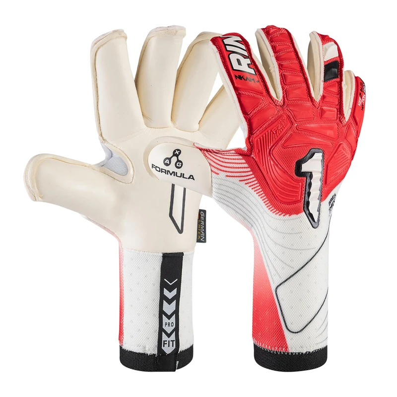 Rinat Nkam Pro Goalkeeper Gloves Adult White Red Size 9