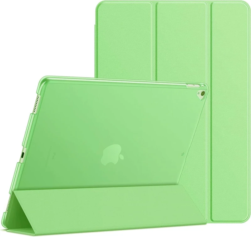 Case for iPad Pro 12.9 Case 2nd Generation 2017/1st Generation 2015(Model: A1584 A1652 A1670 A1671 A1821), Ultra Slim Lightweight Stand Smart Case with Translucent Frosted Back Cover (Green)