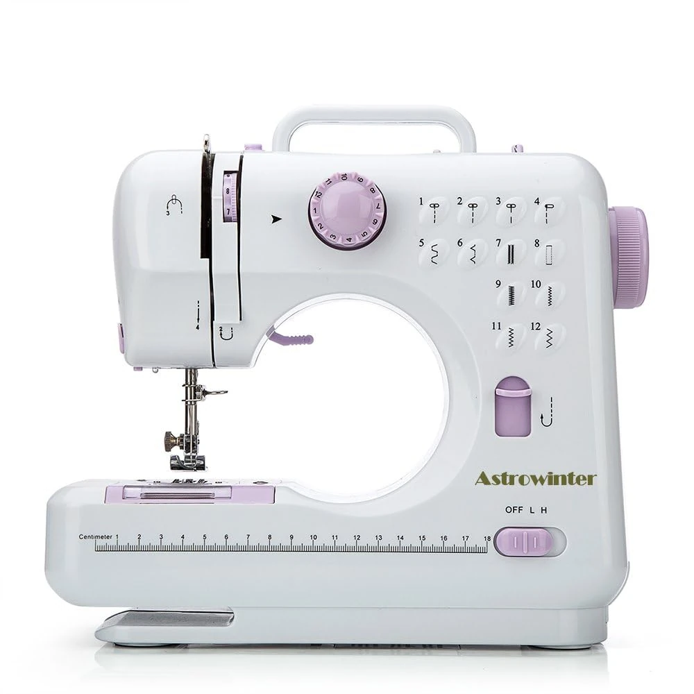 Mini Sewing Machine for Beginner by Astrowinter - Small Electric Sewing Machines with 2 Speed 12 Built-in Stitch Patterns AW-054-UK-A24