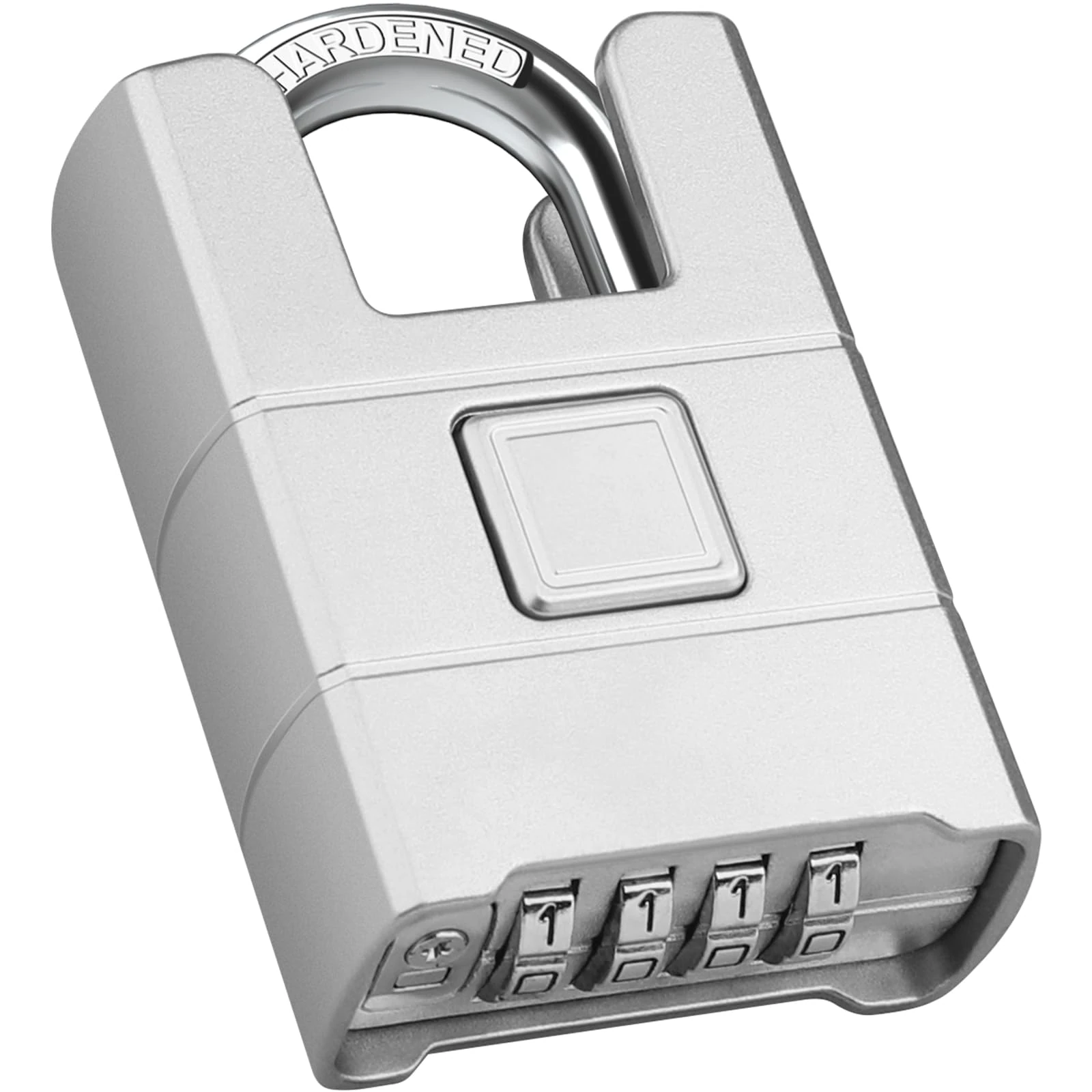 Diyife Large Heavy Duty Combination Padlock Outdoor, [Anti-Cutting] [Waterproof] 4-Digit Padlocks with Code, High Security Padlock with 8mm Thick Shackle for Gate, Shed, Fence,School,Gym (Silver)