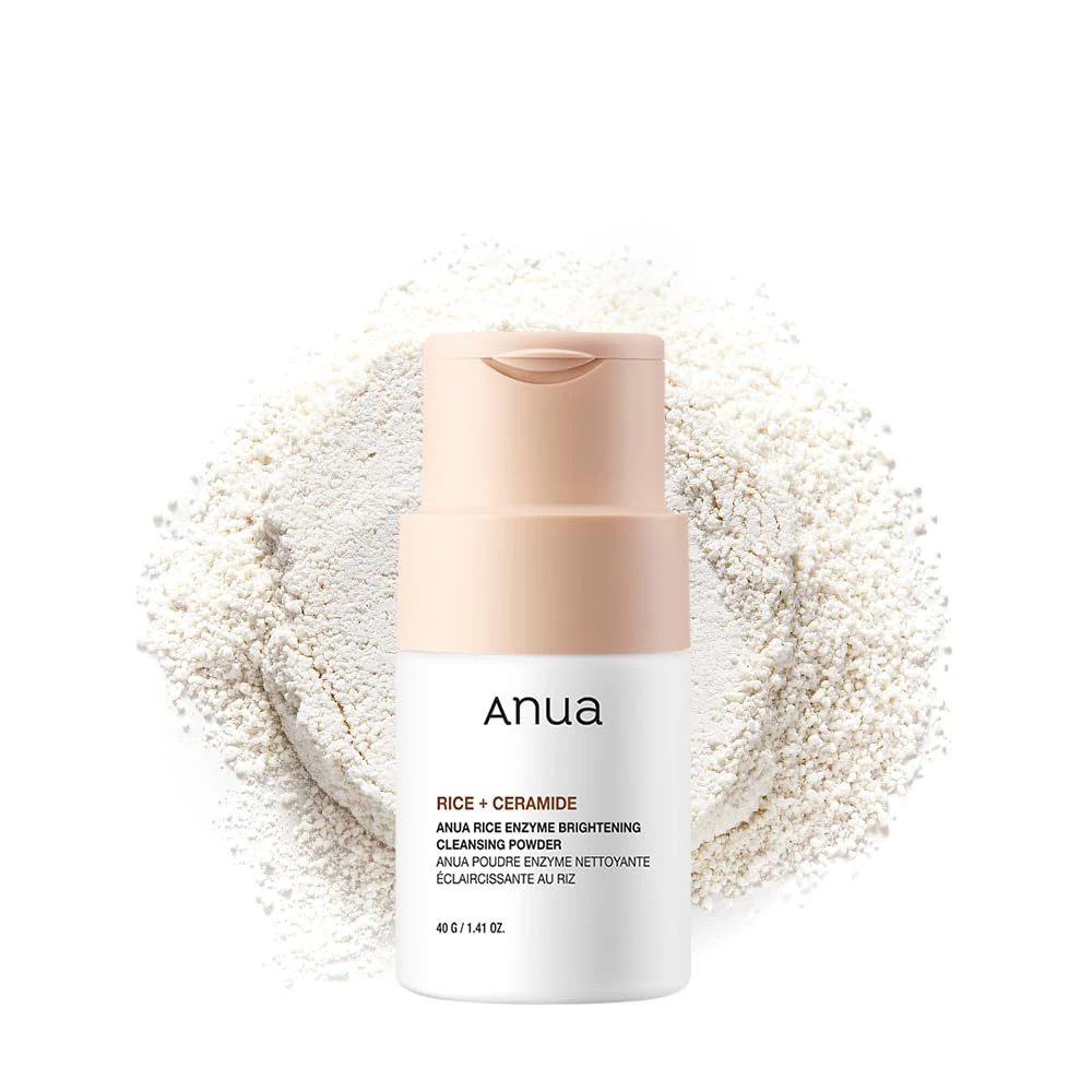 ANUA Rice Enzyme Brightening Cleansing Powder, Facial Cleanser, Gentle Face Wash for Hydration, Rice Mask, Exfoliator, Ceramide, Radiant Skin, Korean Skincare, Fragrance Free, 40g/1.41fl.oz.