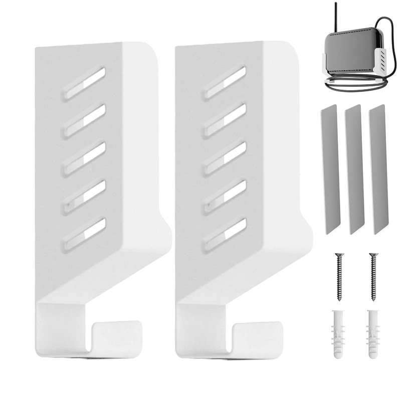 GIONAR Wall Mount Bracket for Sky Box, Apple TV, Router - White