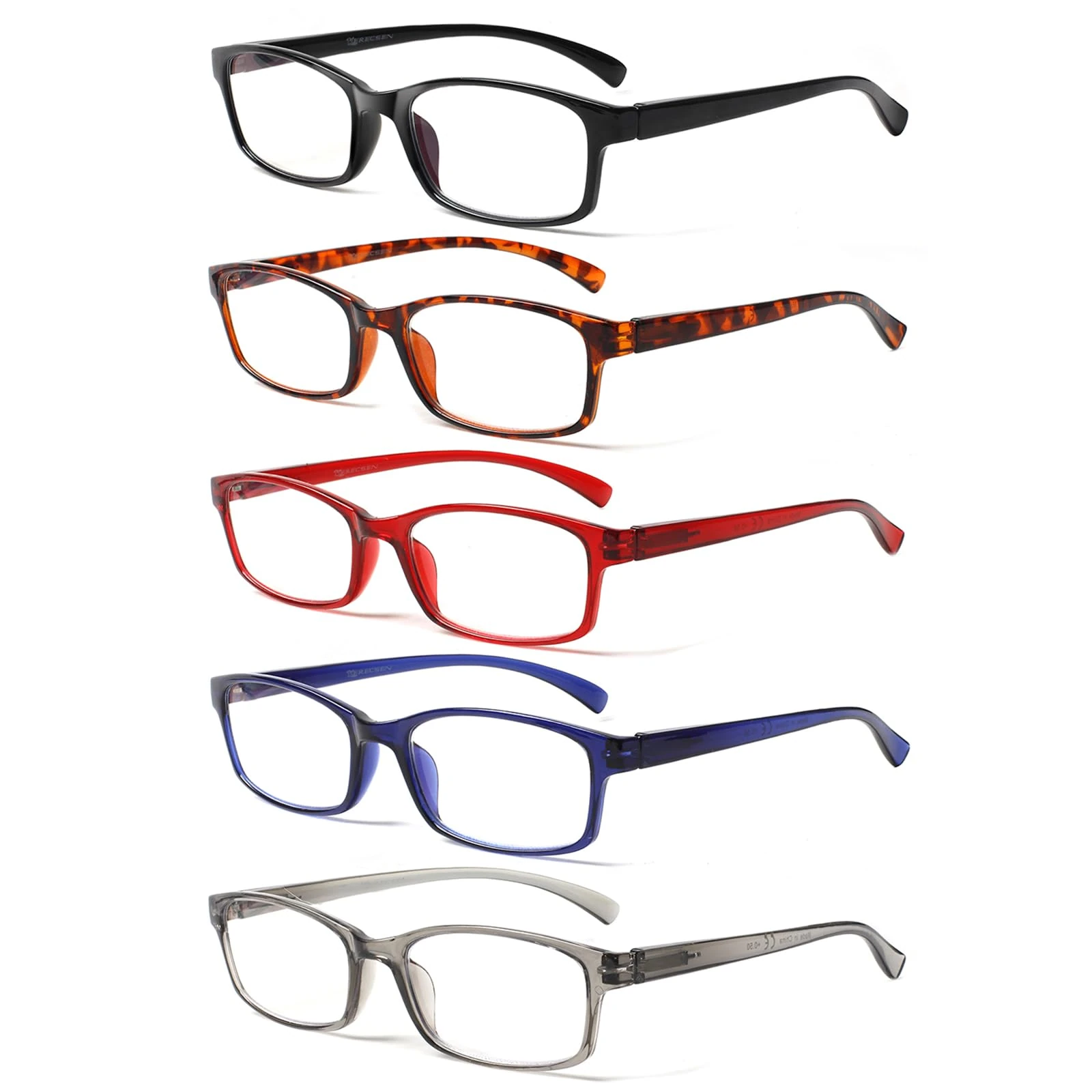 Reading Glasses 5 Pack Fashion Spring Hinge Readers Men & Women Comfortable Glasses for Reading (2.25, Multicolour)