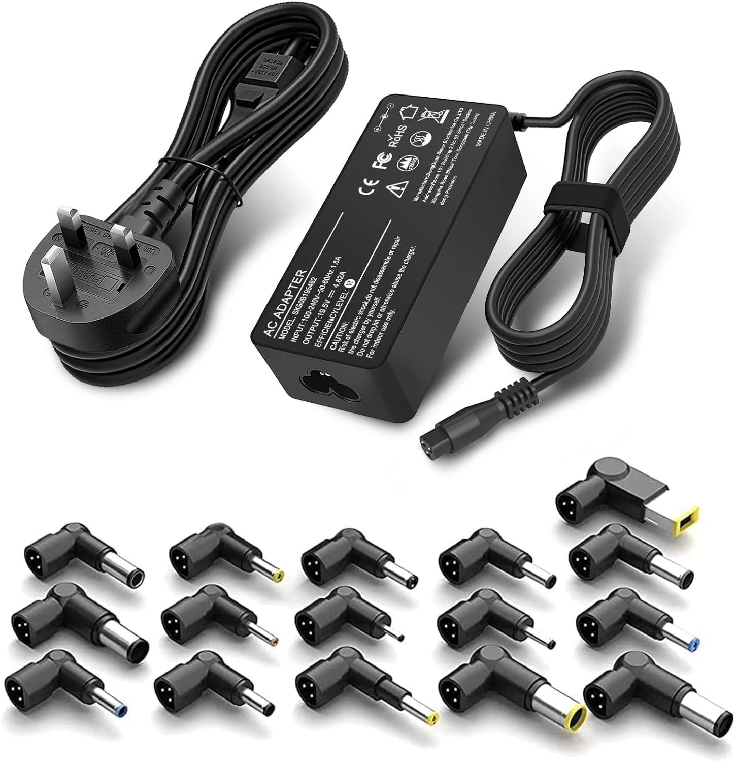SiKER Universal Laptop Charger with 16 Tips, 90W AC Adapter Compatible with HP DELL Asus Acer Toshiba Notebook Power Supply Cord