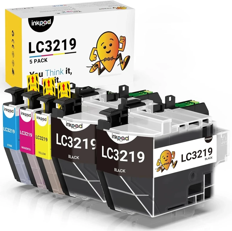 iNKPAD LC3219XL Compatible Ink Cartridges for Brother MFC-J5330DW Brother MFC-J6930DW MFC-J6530DW MFC-J5730DW MFC-J5335DW MFC-J6935DW MFC-J5930DW (2Black 1Cyan 1Magenta 1Yellow,5 Pcs)