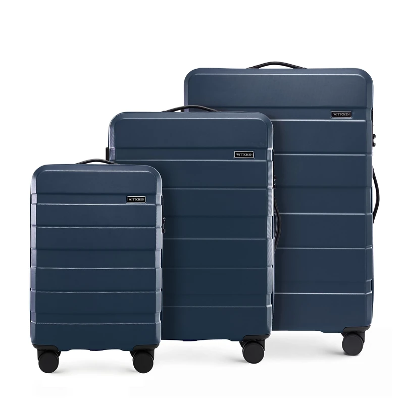 WITTCHENWITTCHEN Wittchen Comodo Line Suitcase Set, Hard Luggage, ABS TSA Lock Size S + M + L, Dark Blue, darkblue, Koffer-Set 3tlg., Suitcase Set of 3.