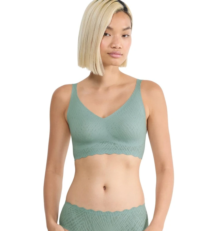 Sloggi Womens Zero Feel Bliss Bralette Bra, Misty Turquoise, XS UK