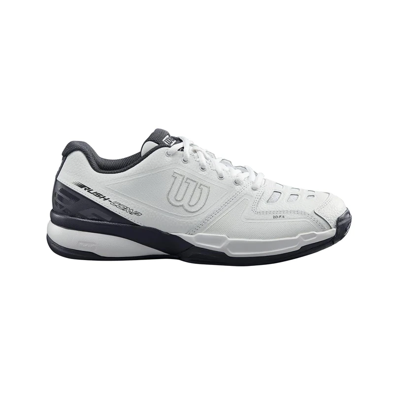 Wilson Rush Comp LTR Tennis Shoe, Men's and Women's, Unisex, Size 7.5, White/White/Ebony