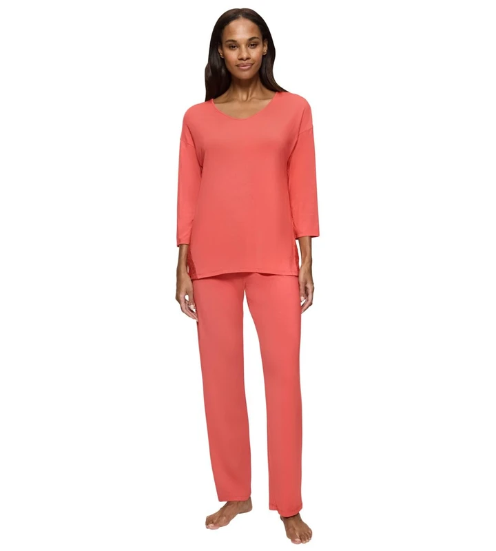Triumph Women's Timeless Sensuality PK 3/4 Sleeves Pajama Set, Deep Blush, 14
