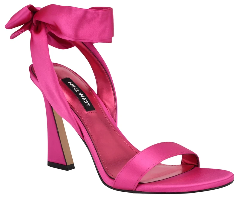 Nine West Women's Kelsie Heeled Sandal, Pink Satin 665, 6 UK