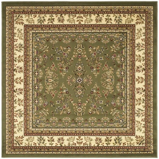 Safavieh Traditional Rug for Living Room, Dining Room, Bedroom - Lyndhurst Collection, Short Pile, in Sage and Ivory, 120 x 120 cm - Image 1