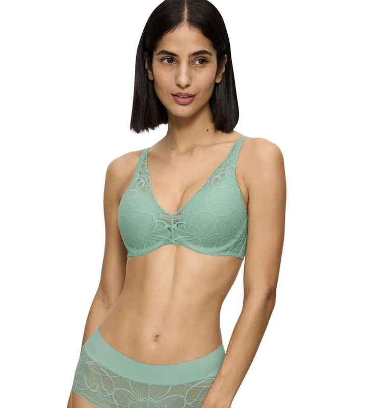 Triumph Women's Body Make-Up Illusion Lace WP Bra, Blue (Misty Turquoise), 36E