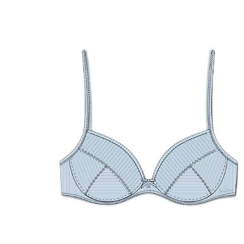 Triumph - Aura Spotlight T WHU Women's Push-Up Bra - Underwired Bow Detail, Silver Blue, 36DD