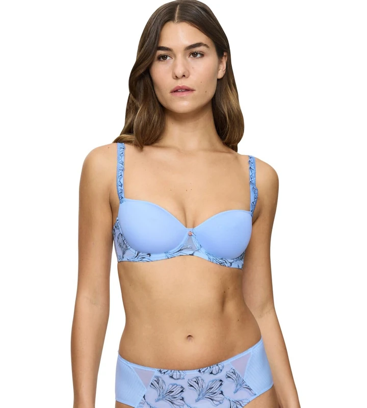 Triumph Women's Wild Iris Florale Bra, Blue (Breeze), 34E