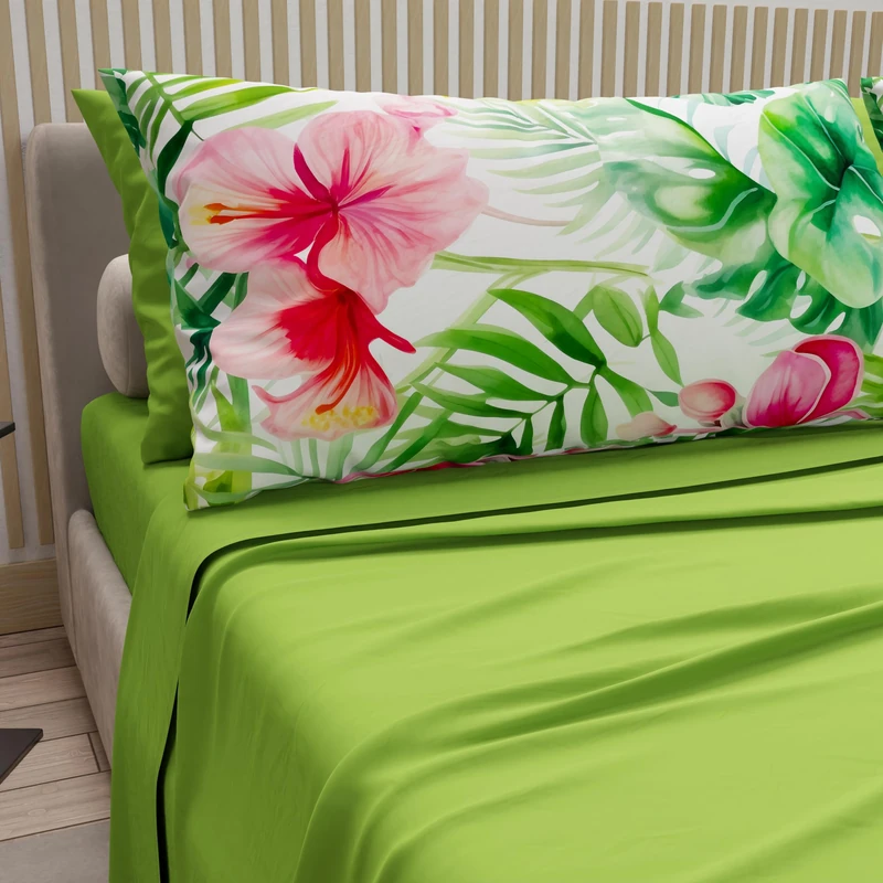 PETTI Artigiani Italiani - Cotton Sheets with Pillowcases in Digital Print, Double Bed Sheet, Malaysia, 100% Made in Italy