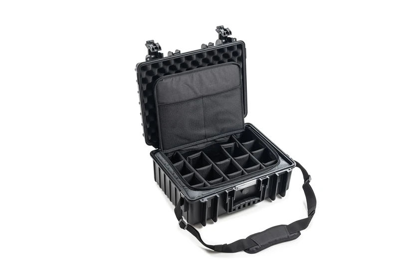 B&W International B&W Type 5000 Outdoor Transport Case - Black - with Camera Bag - Waterproof According to IP67 Certification, Dustproof, Shatterproof and Indestructible, Black, Typ 5000 - Innenmaß