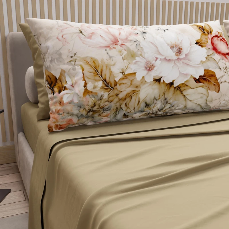 PETTI Artigiani Italiani - Cotton Sheets with Pillowcases in Digital Print, Double Bed Sheet, Vintage Flower, 100% Made in Italy