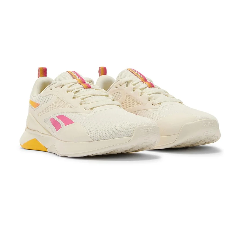 Reebok Womens Nanoflex Tr 2 Sneaker, Chalk True Pink Golden Haze, 4 UK