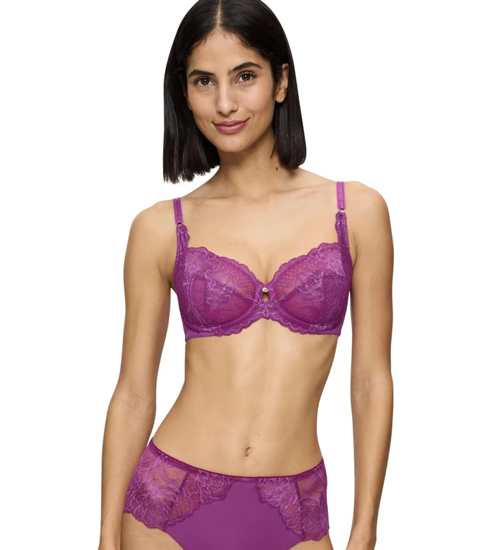 Triumph Women's Wild Peony Floral Bra, Purple (Purple), 38D
