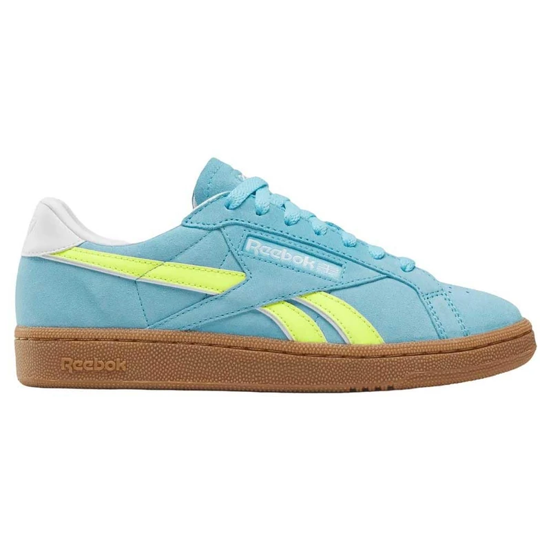 Reebok Women's Club C Grounds UK Sneaker, Digital Blue/Solar Acid Yellow/Gum, 8