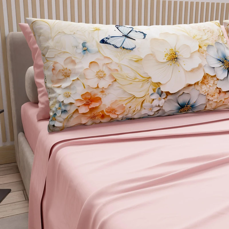 PETTI Artigiani Italiani - Cotton Sheets with Pillowcases in Digital Print, Double Bed Sheet, Mariposa Set, 100% Made in Italy