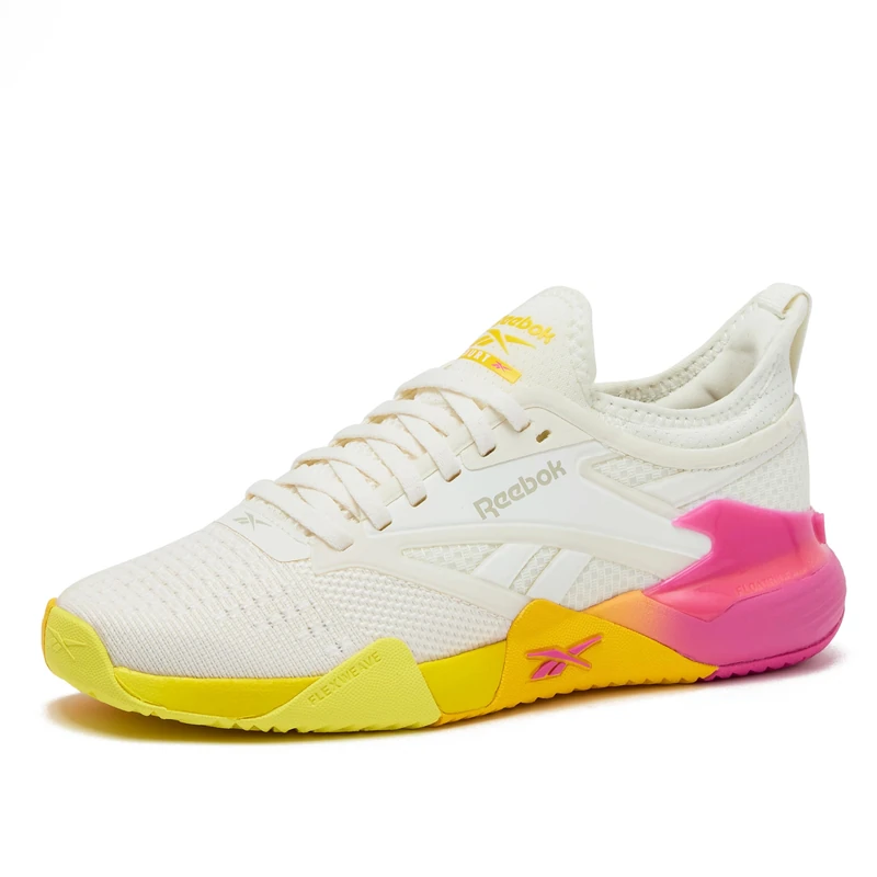 Reebok Womens Nano Court Sneaker, Chalk True Pink Golden Haze, 4 UK