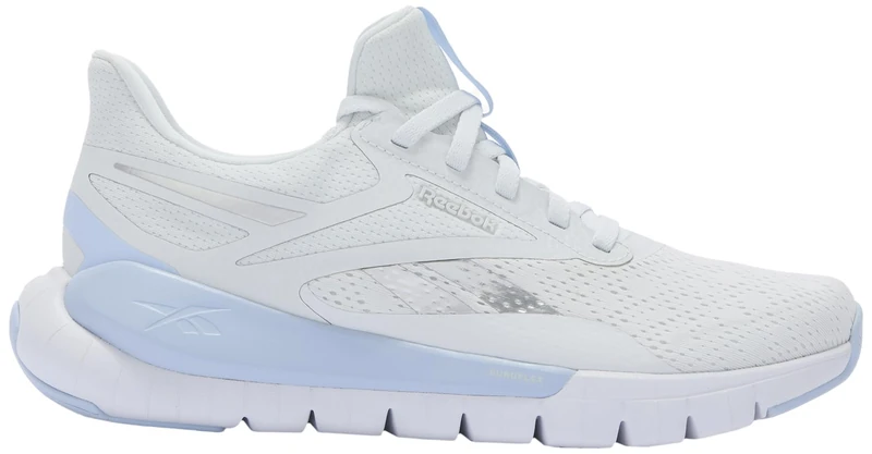 Reebok Women's Flex Trainer Sneaker, MOON/Y2K Blue/FTW White, 5.5 UK