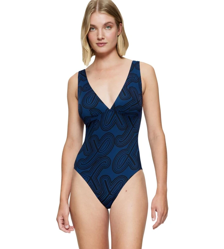 Triumph Women's Flex Smart Summer OP 05 pt One Piece Swimsuit, Blue - Dark Combination,
