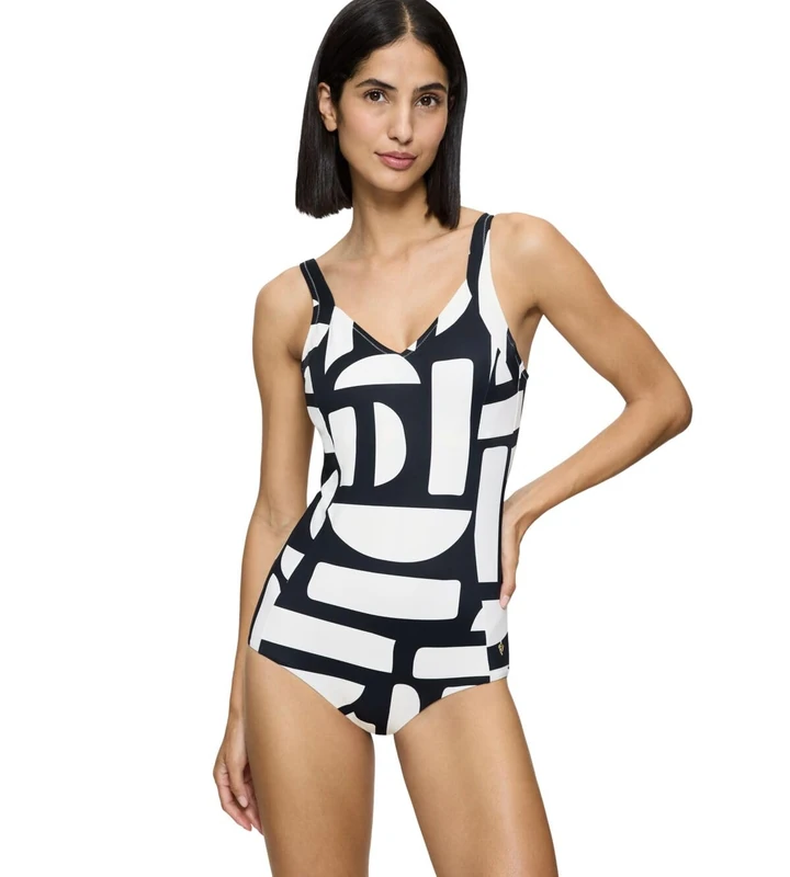 Triumph Women's Summer Allure Ow 01 One Piece Swimsuit, White-Dark Combination, 48