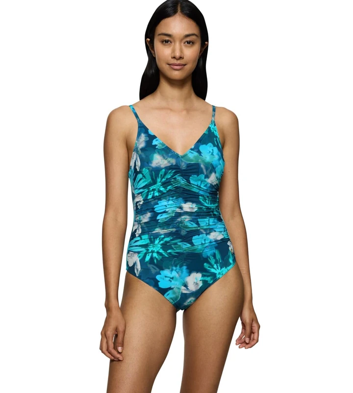Triumph Women's Summer Fleur Op 01 One Piece Swimsuit, Turquoise-Dark Combination, 44