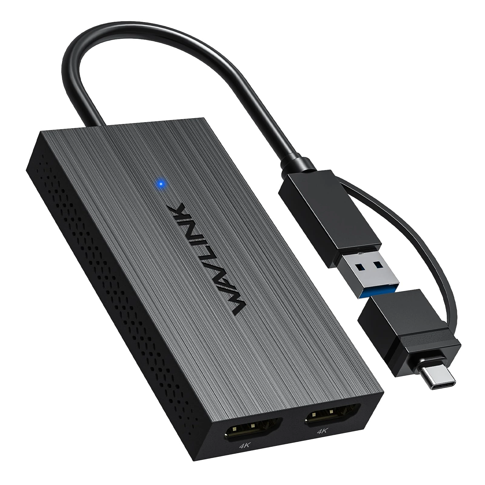 WAVLINK USB 3.1/USB C to Dual HDMI Adapter, DisplayLink Dual 4K@60Hz Monitor, USB C to Dual 4K HDMI Adapter, Compatible with Windows and M1/M2/M3 Mac