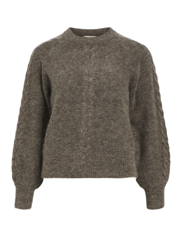 Object Women's Objnete Lo Knit Pullover Noos Sweater, Morel/Detail: Melange, M