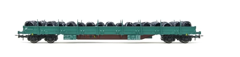 Rivarossi HR6553 FS, 4-axle stake wagon wagon type Res, green livery, loaded with wire coils, ep. VI model RailwayRolling Stock - Wagons