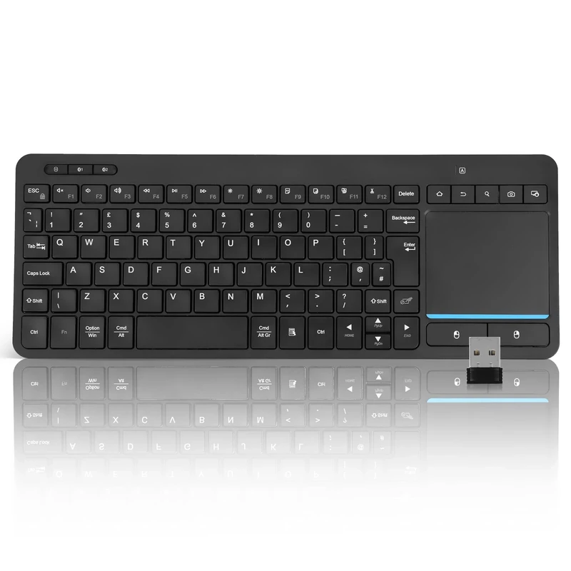 Bnnwa Multi-Device Wireless Keyboard with Trackpad, Bluetooth Keyboard with Big Size Touchpad,Support 3 Devices for PC,Windows, Android, Chrome OS, Laptop, Table,QWERTY UK Layout