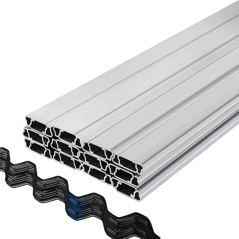 VEVOR 6.56ft Spring Lock & U-Channel Bundle for Greenhouse, 50 Packs PE Coated Spring Wire & Aluminum Alloy Channel, Plastic Poly Film or Shade Cloth Attachment with Screws