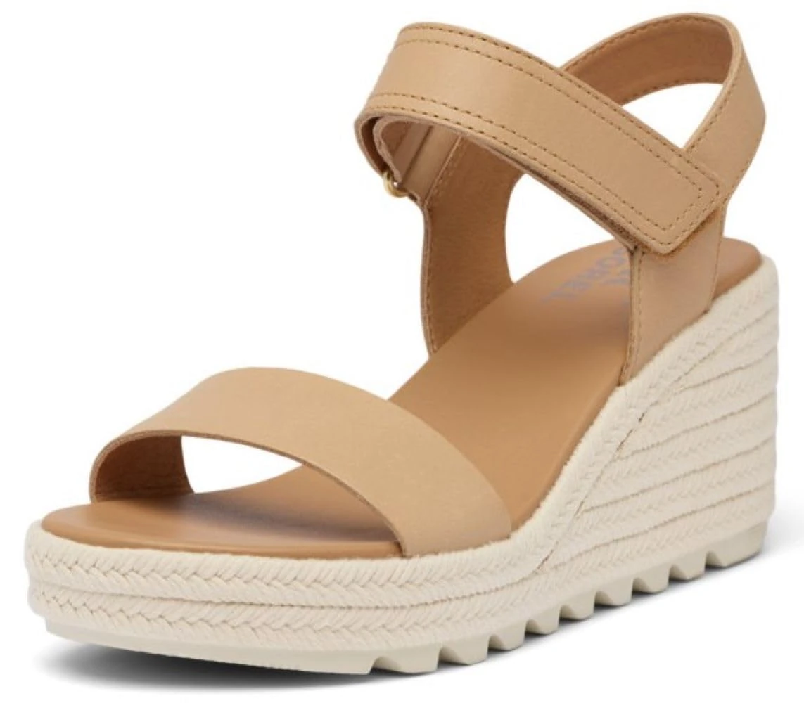 Sorel Women's Cameron Wedge Sandal, Honest Beige/Chalk, 4 UK