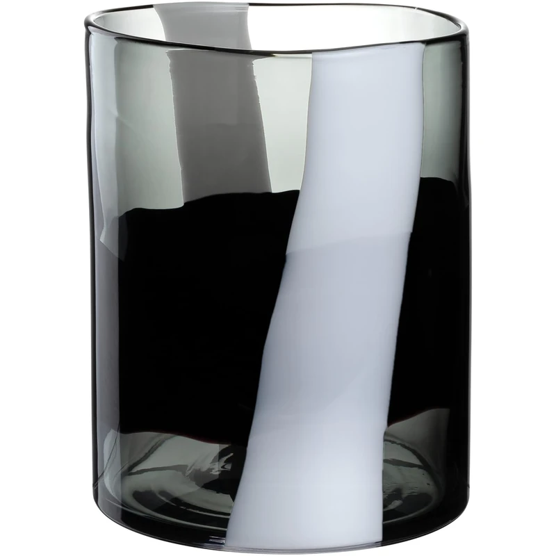 LEONARDO HOME Banda Nera Vase, 1 Piece, Handmade Work of Art Full of Passion, Elegant Flower Vase, Unique Beauty, Art Unique for Home, Height 27 cm, Black, 047517 - Image 1
