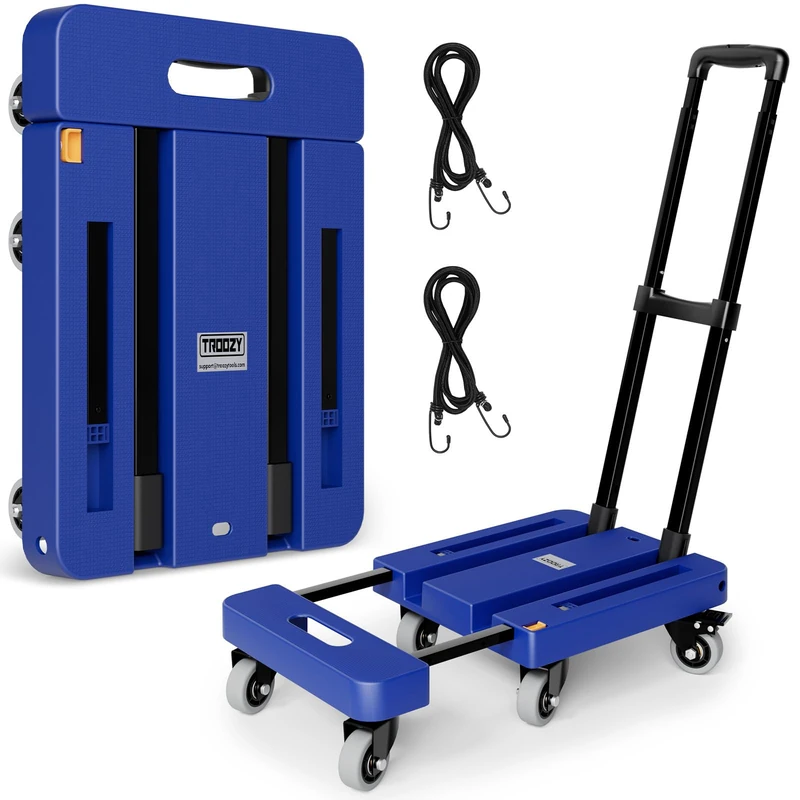 TROOZY 500 LB Heavy Duty Folding Hand Truck - Blue Utility Cart