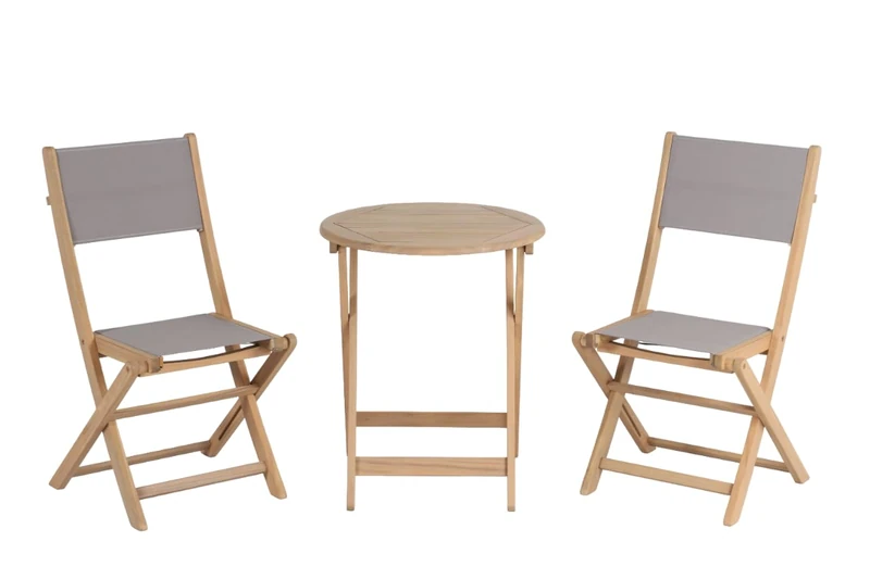 BAÏTA Table and Chairs Set, Acacia Wood, Moyen - Image 1