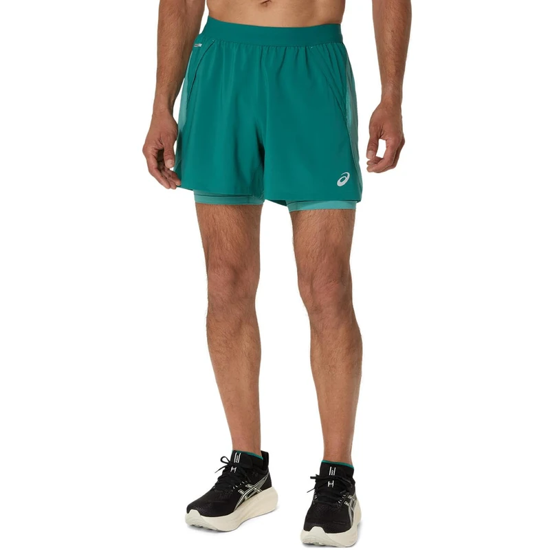ASICS 2011D245-301 Road 2-N-1 5IN Short Shorts Men's Rainy Lake/Light Teal Size XS - Image 1