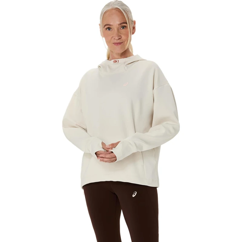 ASICS 2012D142-200 NAGINO RUN ADJUSTABLE HOODIE Sweatshirt Women's BIRCH Size L
