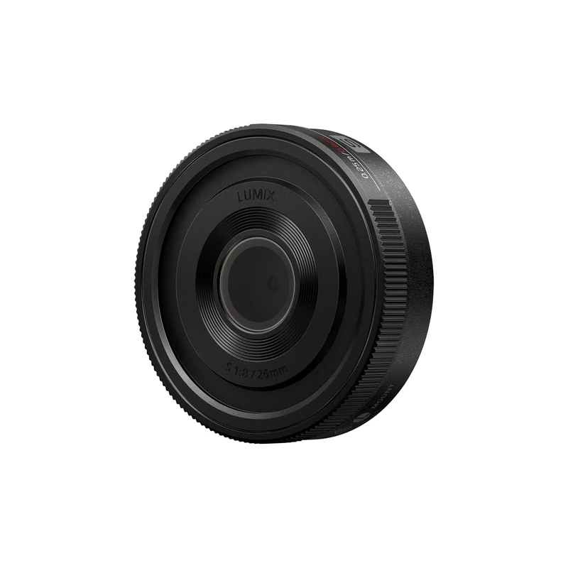 Panasonic Lumix S-R26E 26mm F8 L-Mount Lens, Full Frame Wide Angle Camera Lens, Fixed Focal Length, Manual Focus, Mechanical Focus Ring, 58g, Black
