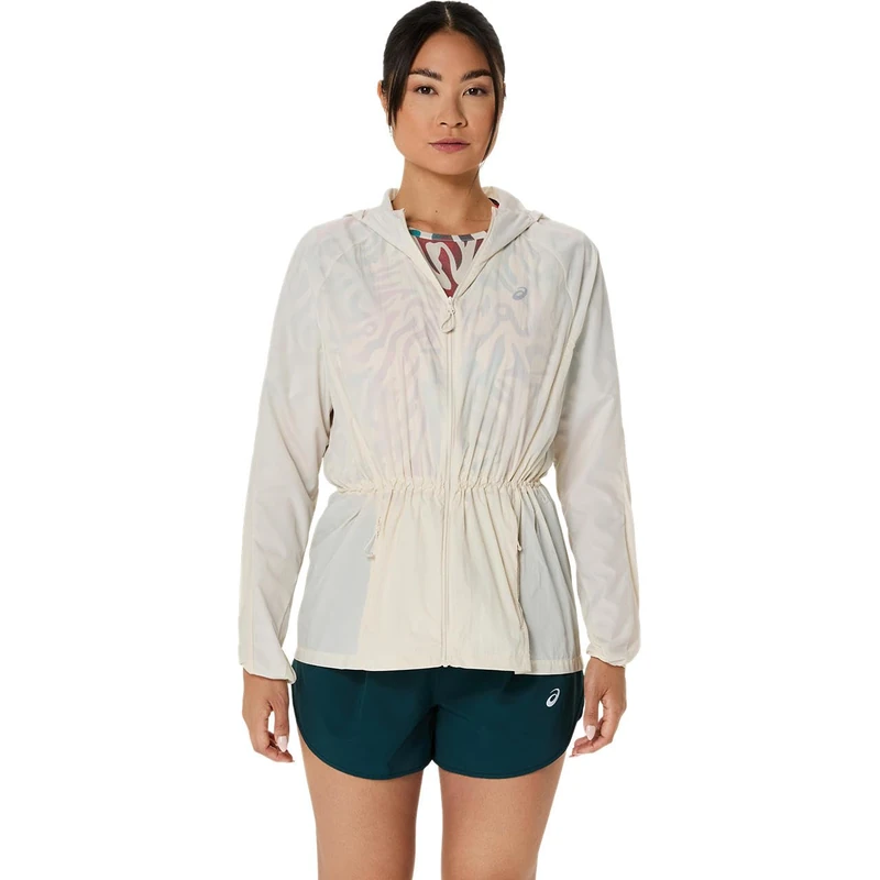 ASICS 2012D076-200 ROAD PACKABLE JACKET Jacket Women's BIRCH Size XS