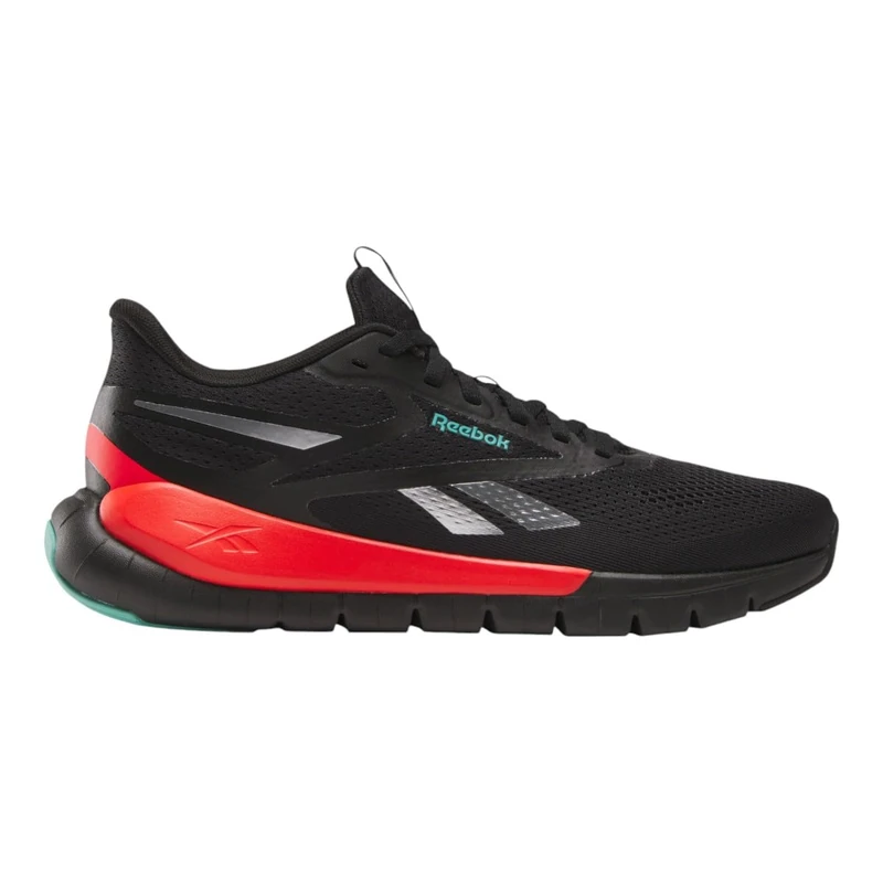 Reebok Unisex Flex Trainer Trainers, Black Energy Red Ai Aqua, 9.5 UK