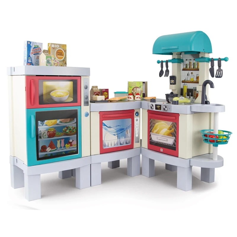 Chicos - 3 in 1 Toy Kitchen | Deli XL Photochromic System with Real Cooking Effect, Lights & Sounds. Module Convertible into a Grill & Easy Assembly. Ideal for Children (85124)